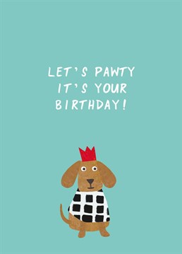 It's pawty time with this brilliant dog inspired card.