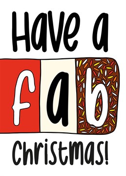 This cute Christmas card features a fab lolly illustration with the phrase "Have a Fab Christmas!" Ideal for your friend or families this Christmas, this card is sure to make your recipient laugh and smile!