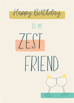 Wish your Gin- loving friend a Happy Birthday with this zesty, funny card from Thinkling Creative.