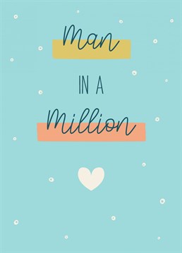 Your man is the best in the world, right?! Show him what he means to you with this contemporary Anniversary card from Thinkling Creative