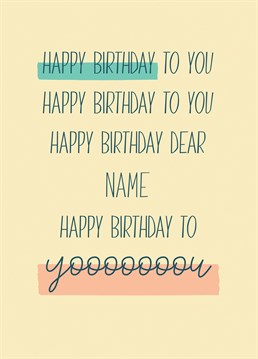 Save yourself the trouble of singing your friend Happy Birthday with this contemporary card from Thinkling Creative.