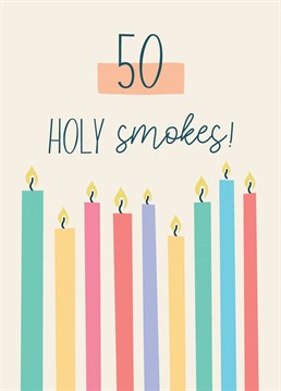 That's a lot of candles! Wish your loved one a Happy 50th Birthday with this contemporary card from Thinkling Creative.