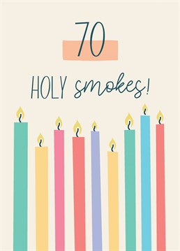 That's a lot of candles! Wish your loved one a Happy 70th Birthday with this contemporary card from Thinkling Creative.