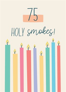 That's a lot of candles! Wish your loved one a Happy 75th Birthday with this contemporary card from Thinkling Creative.