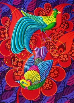 Gorgeous birds of paradise with a groovy vibe from Tattersfield Designs.