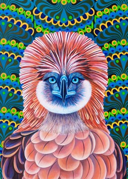 Believe it or not this Philippine Eagle by Tattersfield Designs is a real bird, even though he looks like a throwback to a 70's glam rock band!