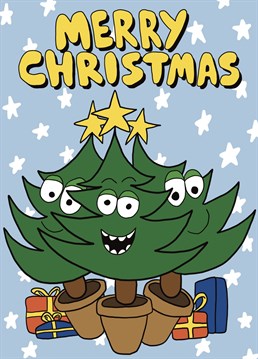 Have a TREEmendous Christmas with this fun illustrated card.