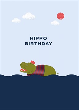 Send your loved one's summer birthday wishes with this quirky hippo card�designed by Betiobca!