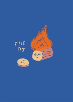 witty yule log Christmas card    Designed by Betiobca.