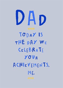 Put a smile on dad's face with this funny typographic card designed by Betiobca!