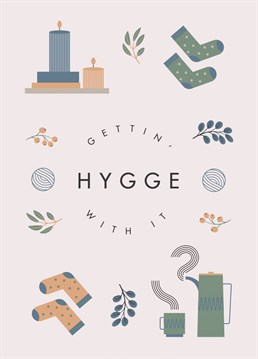 Get hygge with it using this cozy scandinavian inspired new home card