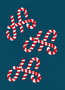typographic candy cane Christmas card    Designed by Betiobca.