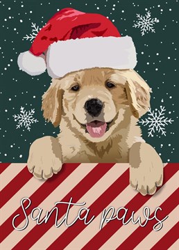Send all your dog loving friends and family this cute Christmas card with a little pun on the bottom.