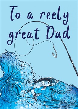Tell your fishing obsessed Dad he's the BASSt with this fishing pun Birthday card.