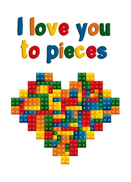 Tell your Lego obsessed partner how much you love them with this heartfelt card.