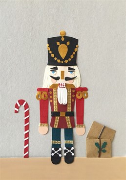 This nutcracker has paused smashing nuts to smithereens to send some Christmas wishes - what a sweetie. Pass on his Christmas message with this card from Tigerlily.