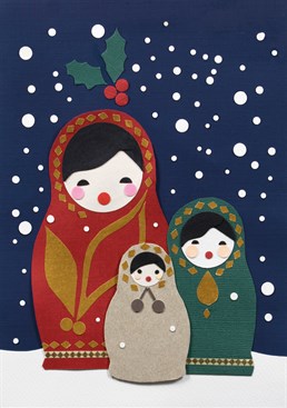 Who knew that babushkas have an awesome rendition of We Three Kings in their pockets! Spread some festive cheer with this Christmas card from Tigerlily.