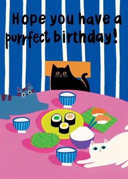 Do you know someone who loves sushi and cats? Then this is the card for them!