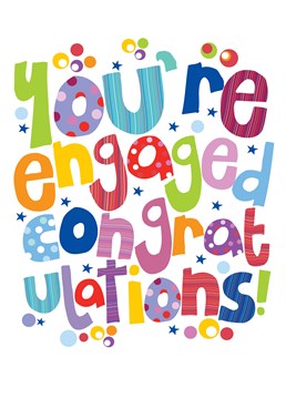 Send felicitations with this fun and colourful Two Little Monkeys Engagement card.