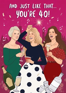 Celebrate the big 4-0 by sending any fashionista in your life this glam Sex in the City themed Birthday card. Then party like Carrie and the gang over a few cheeky Cosmo's. Mwah Mwah. Designed by The London Studio