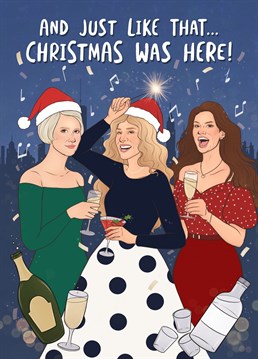 Give a bit of cosmopolitan NYC glamour this Christmas with this Sex in the City Christmas Card. With the new show airing it's the perfect time to cosplay at being sophisticated and glamorous at the office party. Designed by The London Studio
