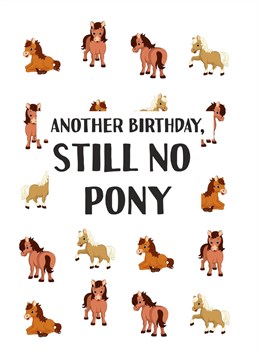 Funny birthday card for the horse lovers out there! Designed by Totally Mailed It