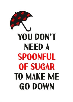 Cheeky Mary Poppins themed Valentine's Valentine's card