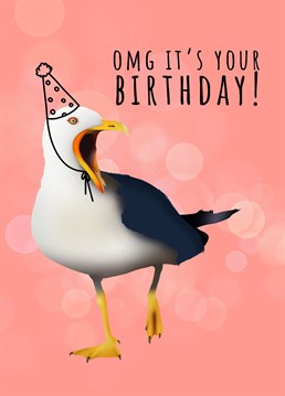 Because seagulls celebrate Birthdays right?? Well this one does! Send them this Modest Lobster design to show them just how excited you are that it's their Birthday. OMG!