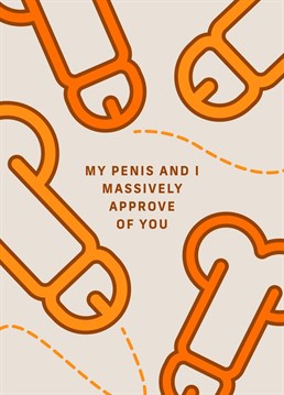 A naughty Anniversary card for your lover, just to let them know that you both approve...