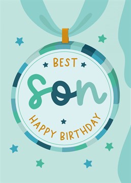 Let your son know that he's the best on his birthday, with this illustrated birthday medal card from The Pattern Press.