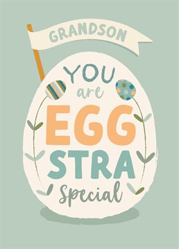 Wish your eggstra special grandson a happy Easter with this cute egg card.