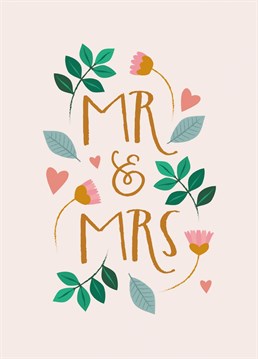 Congratulate a new Mr and Mrs with this pretty, bohemian wedding card from The Pattern Press