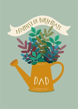 Wish your garden loving Dad the happiest of birthdays with this watering can card by The Pattern Press.