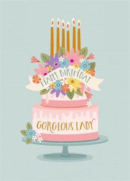 With a gorgeous lady a happy birthday with this pretty cake card from The Pattern Press