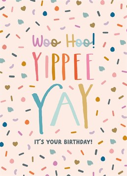 Show your loved one just how excited you are for them on their birthday, with this colourful and energetic design by The Pattern Press