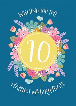 Wish your loved one the happiest of 70th birthdays with this pretty illustrated card by The Pattern Press