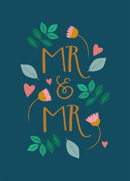 Congratulate a new Mr and Mr, with this pretty, bohemian wedding card from The Pattern Press