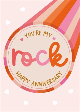 Wish your rock a happy anniversary with this cute seaside rock card by The Pattern Press.