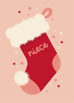 Wish a special Niece a Merry Christmas with this cute festive stocking card.