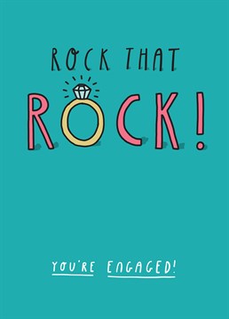 If anyone can rock that rock better than she can you'd be shocked! Celebrate with the new engaged couple with this cute Engagement card from Tillovision.