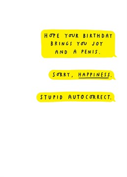 Send joy and a penis with this hilarious Birthday card.