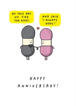Celebrate a special anniversary with this wooly lovely card.