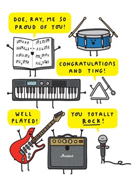 Get this congratulations card for someone who totally rocks!