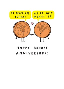 Celebrate 19 priceless years with this funny 19th anniversary card!
