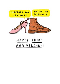Celebrate that third anniversary with this perfect pair of solemates!