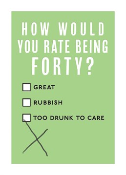 We really rate this funny 40th birthday card!