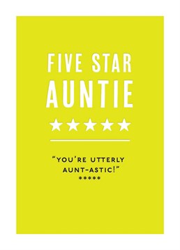 We really rate this funny birthday card for a five-star aunt!