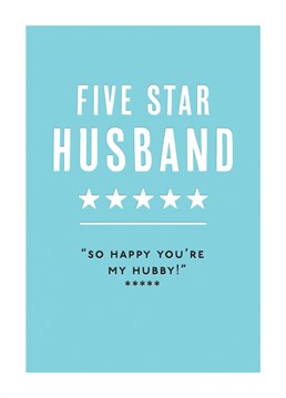 We really rate this funny Birthday card for a five-star husband!