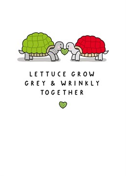 Lettuce Grow Grey And Wrinkly Together! Funny Valentine's Day or Anniversary card.
