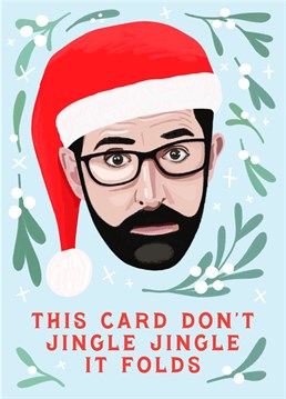 This card don't jiggle jiggle... or jingle jingle... It folds! This clever Louis Theroux Christmas card is perfect for anyone who can appreciate his famous rap tune!